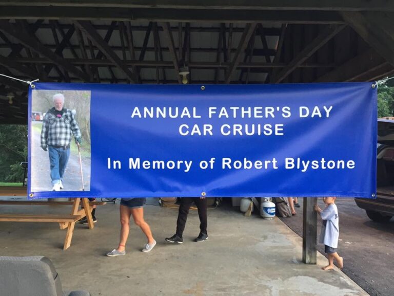 Flyer for Annual Father’s Day Car Cruise in Memory of Robert Blystone