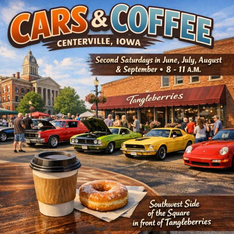 Flyer for Centerville Cars & Coffee