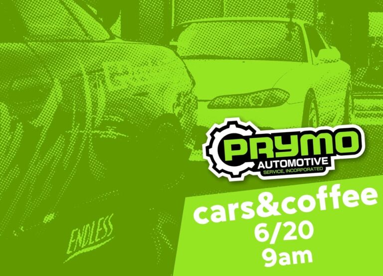 Flyer for Prymo Automotive Cars & Coffee