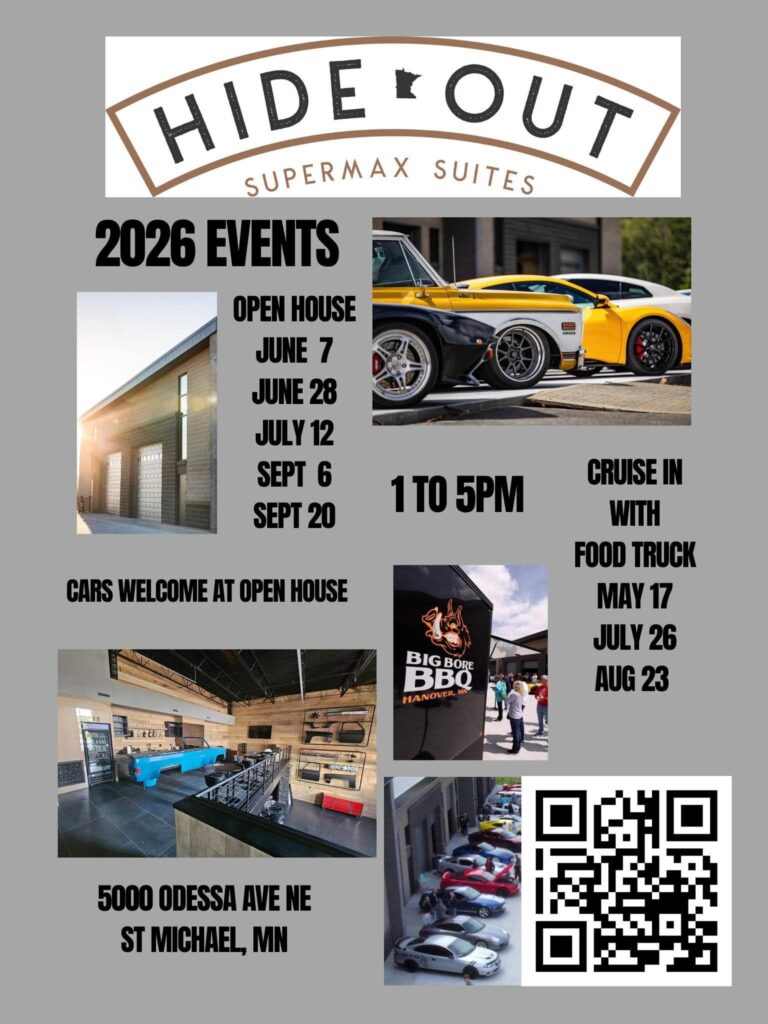 Flyer for Hide Out Supermax Suites Open House