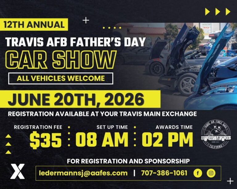 Flyer for 12th Annual Travis Afb Father’s Day Car Show