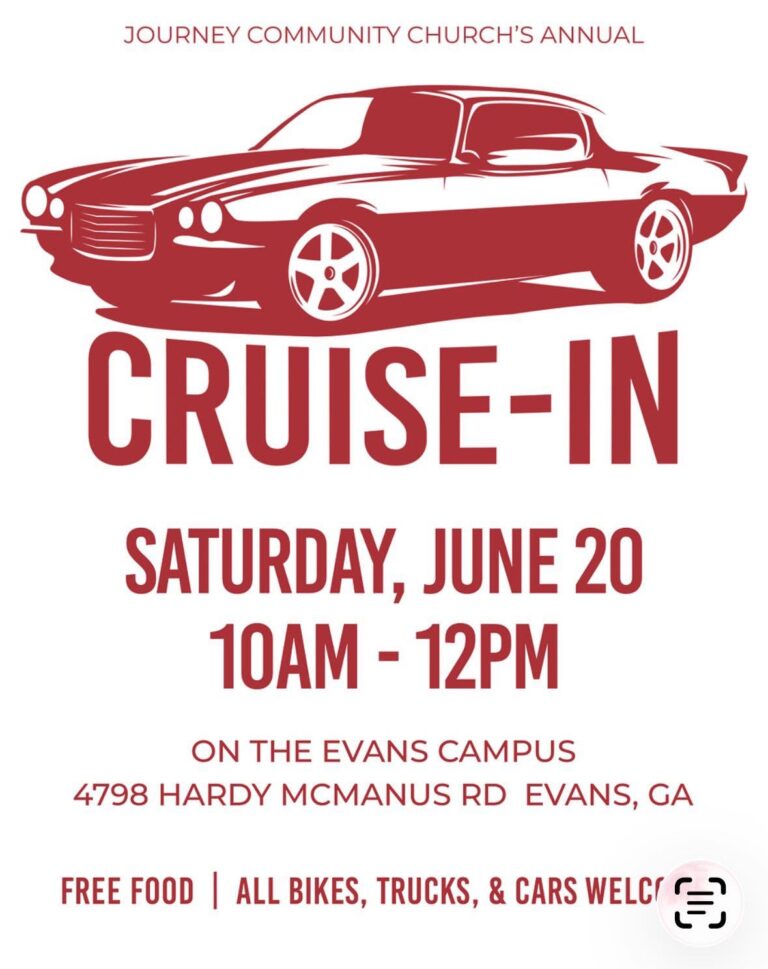 Flyer for Journey Community Church’s Annual Cruise-In