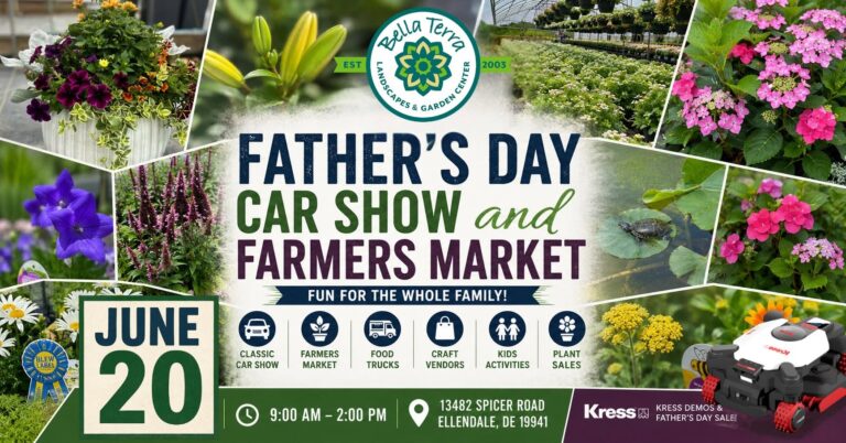 Flyer for Bella Terra Father’s Day Car Show and Farmers Market