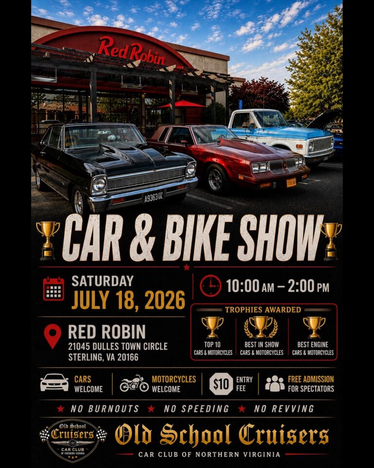 Flyer for Old School Cruisers Car & Bike Show