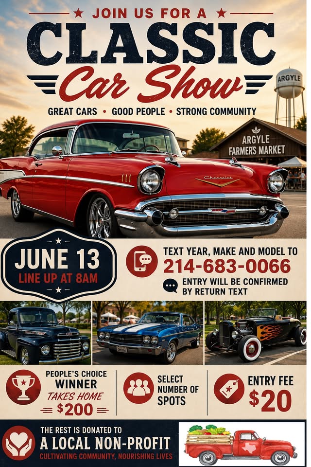 Flyer for Argyle Classic Car Show