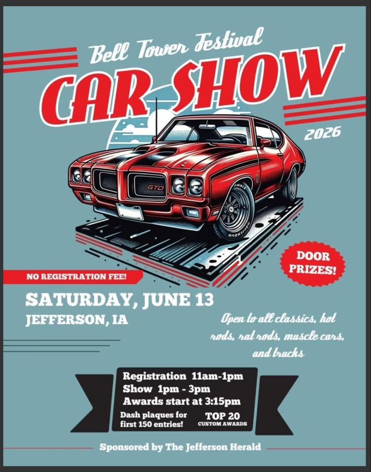 Flyer for Bell Tower Festival Car Show