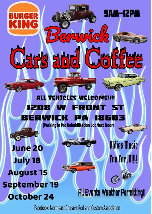 Flyer for Burger King Berwick Cars and Coffee