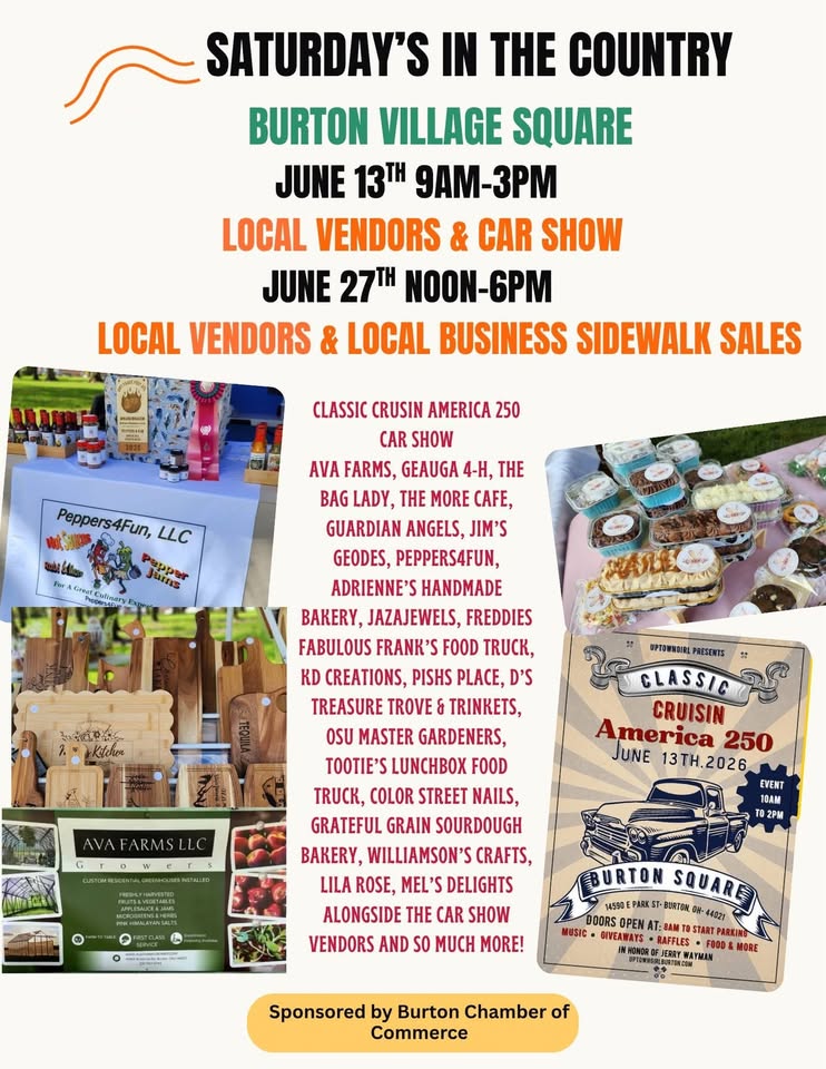 Flyer for Car Show 250 & Saturdays IN the Country