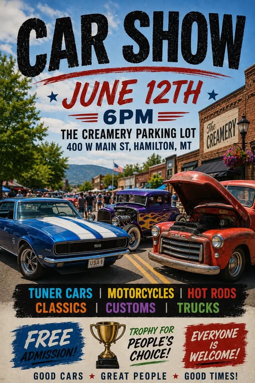 Flyer for Car Show at the Creamery