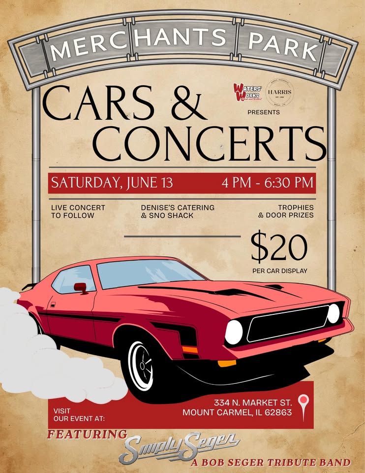 Flyer for Cars and Concerts @ Merchants Park