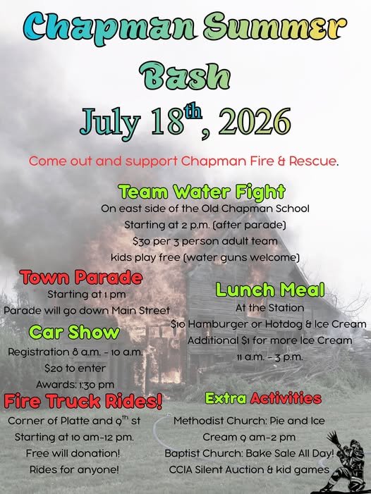 Promotional image for Chapman Fire & Rescue Summer Bash Car Show