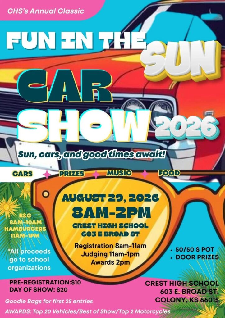 Flyer for CHS’s Annual Classic Fun in the Sun Car Show