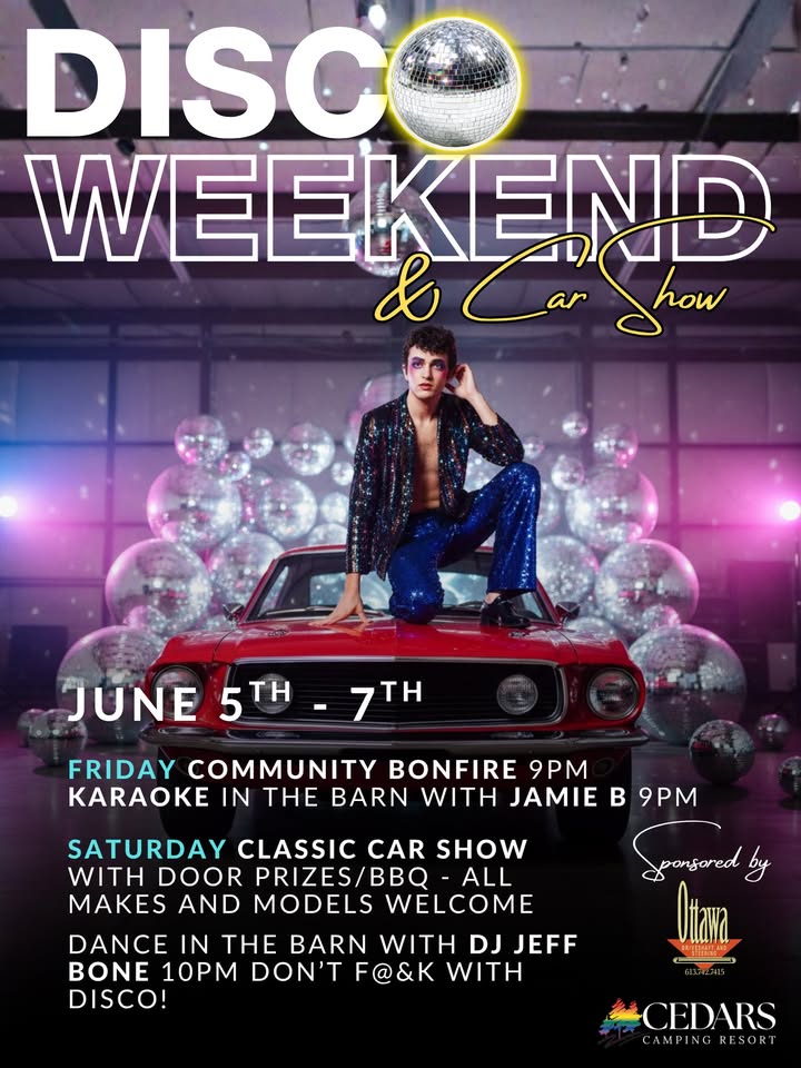Flyer for Disco Weekend & Car Show