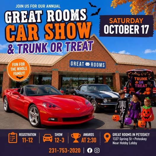 Flyer for Great Rooms Car Show & Trunk OR Treat