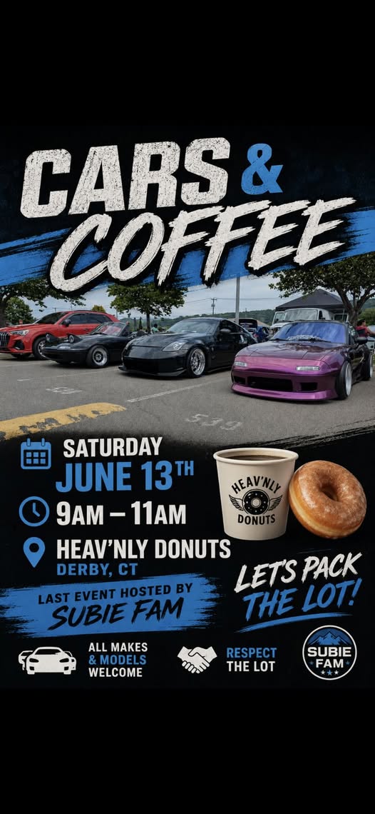 Flyer for Heav’nly Donuts Cars & Coffee