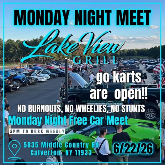 Flyer for Lake View Grill Monday Night Meet