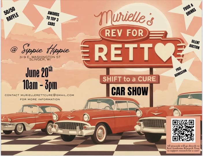 Flyer for Murielle’s Rev for Rett Shift to a Cure Car Show