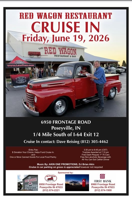 Flyer for Red Wagon Restaurant Cruise In