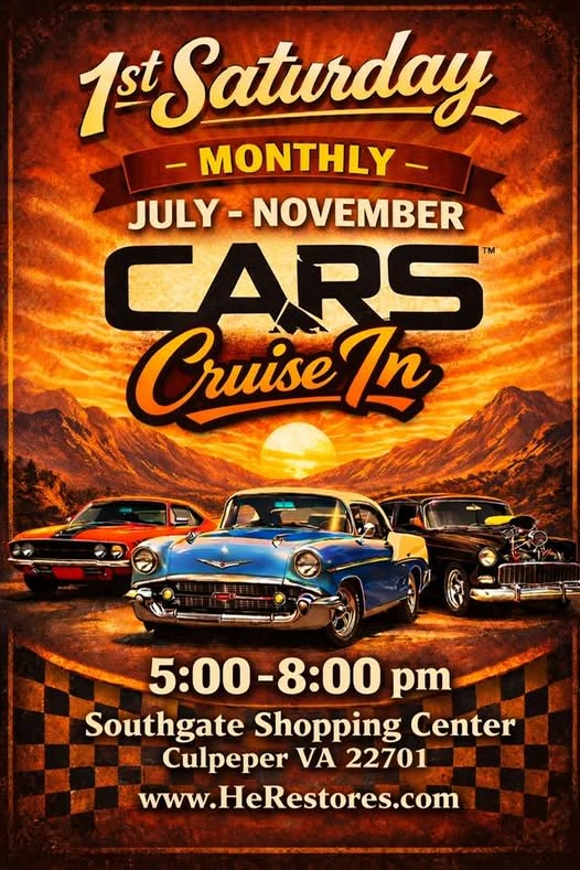 Flyer for Southgate Shopping Center 1st Saturday Monthly Cars Cruise in