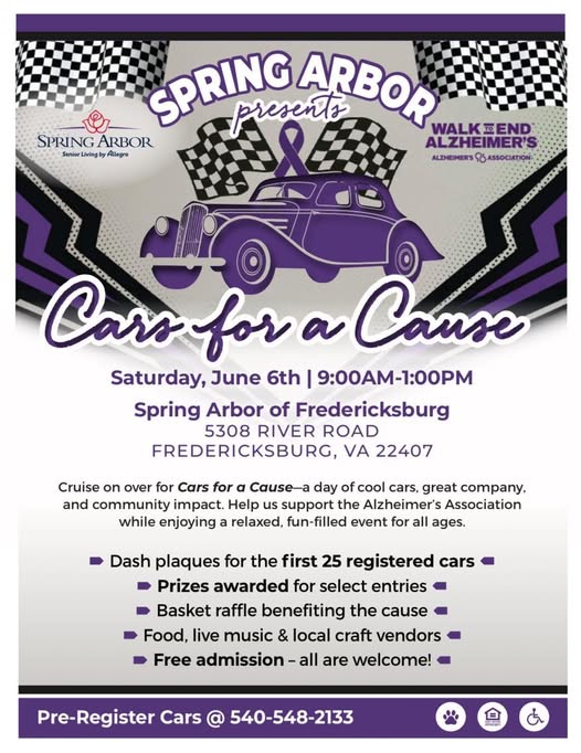Flyer for Spring Arbor Presents Cars for a Cause