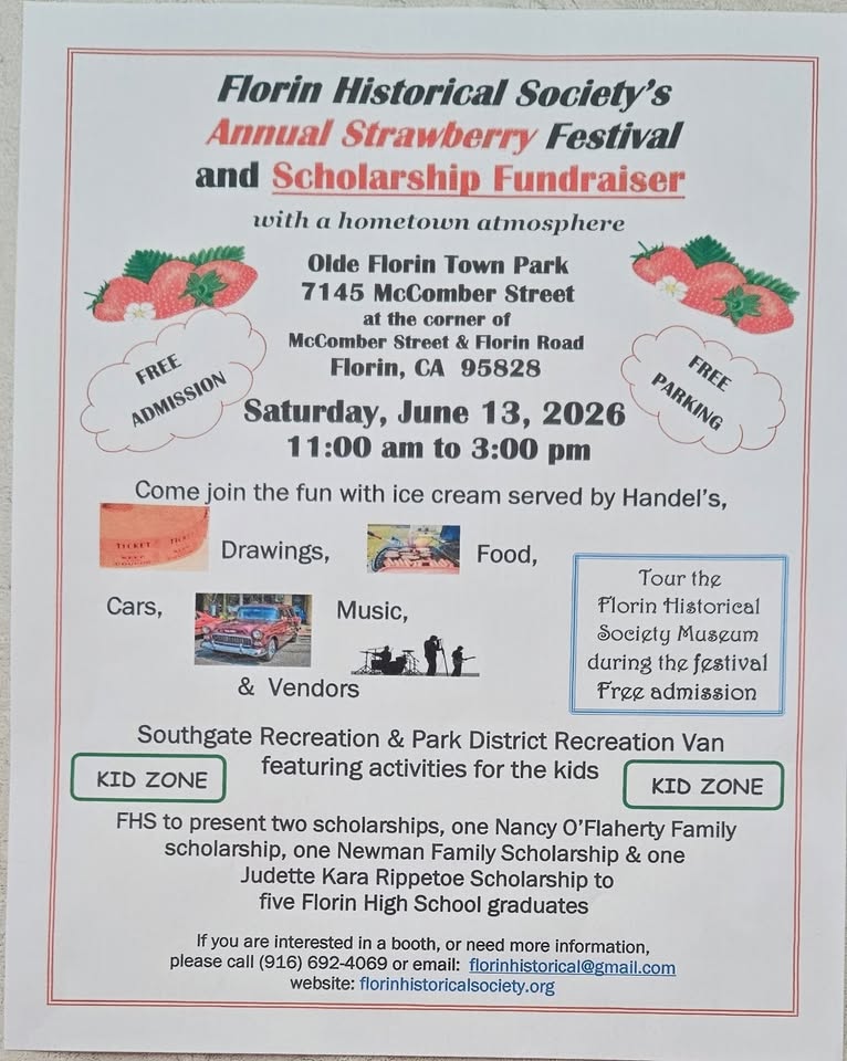Flyer for Strawberry Festival, Car Show, Vendors