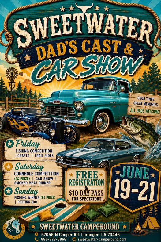 Flyer for Sweetwater Dad’s Cast & Car Show