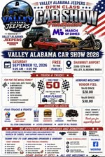 Flyer for Valley Alabama Jeepers Car Show