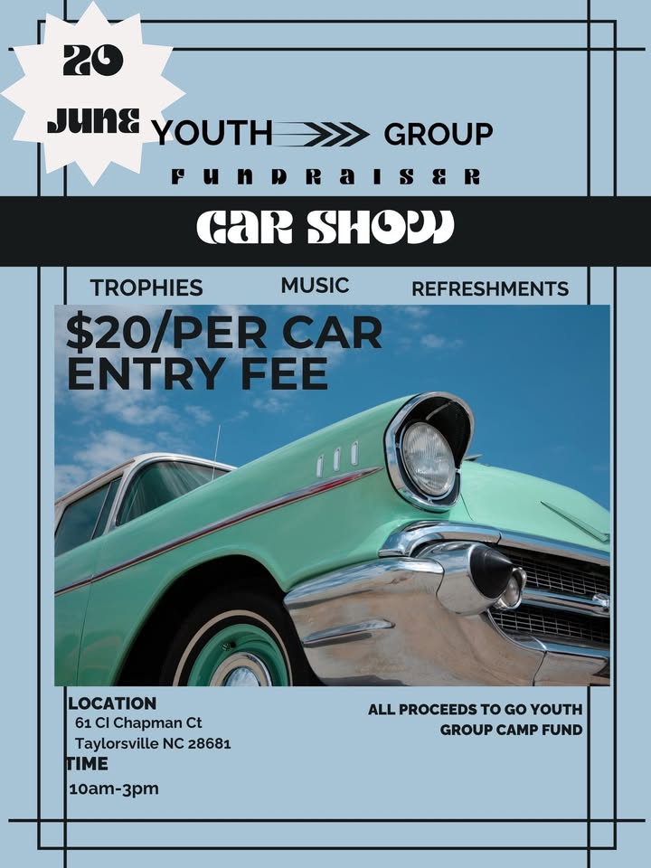 Flyer for Youth Group Fundraiser Car Show