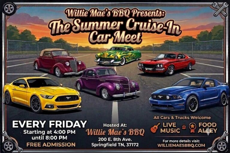 Flyer for The Summer Cruise-In Car Meet