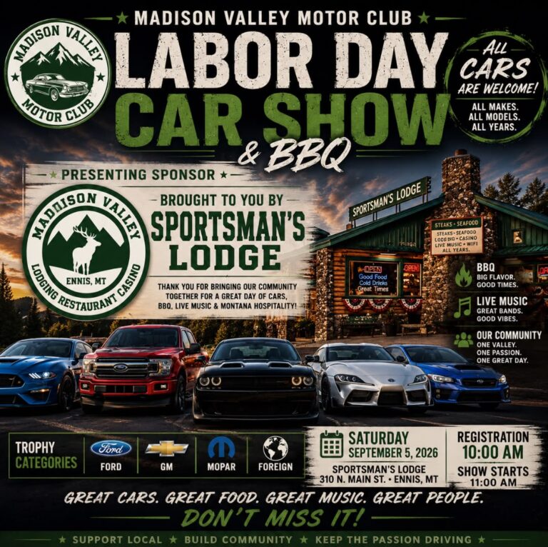 Flyer for Madison Valley Motor Club Labor Day Car Show
