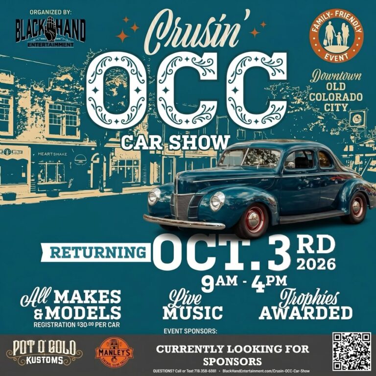 Flyer for Crusin’ OCC Car Show