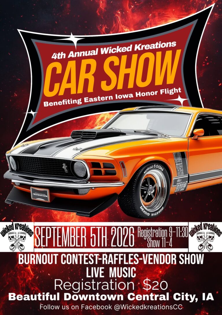 Flyer for Wicked Kreations 4th Annual Car Show