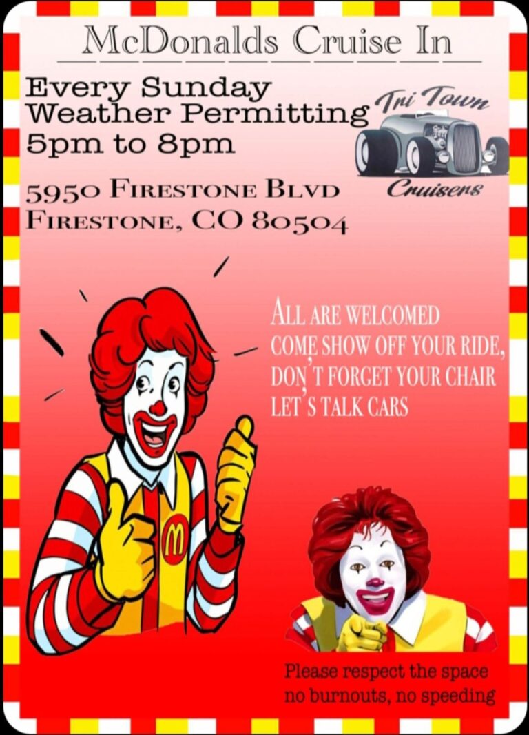 Flyer for McDonalds on Firestone Boulevard Cruise in