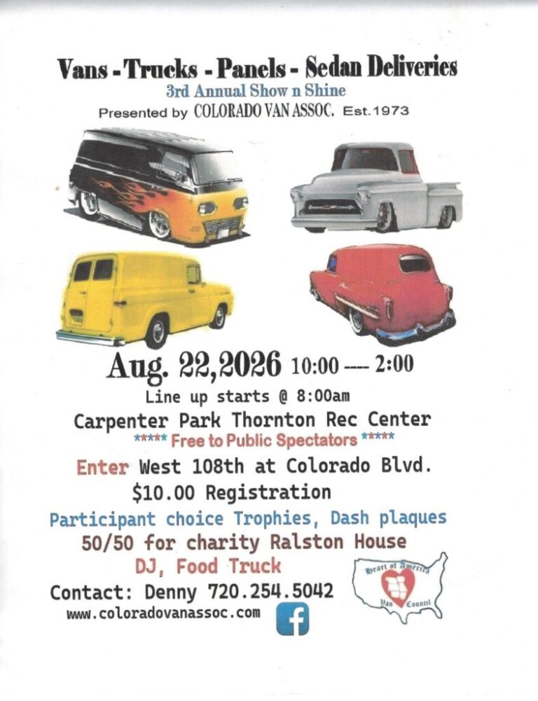 Flyer for Colorado Van Association 3rd Annual Show n Shine