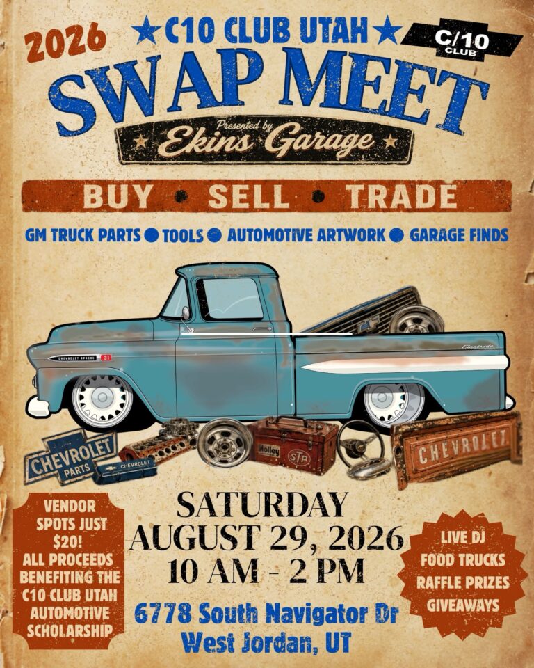 Flyer for C10 Club Utah Swap Meet