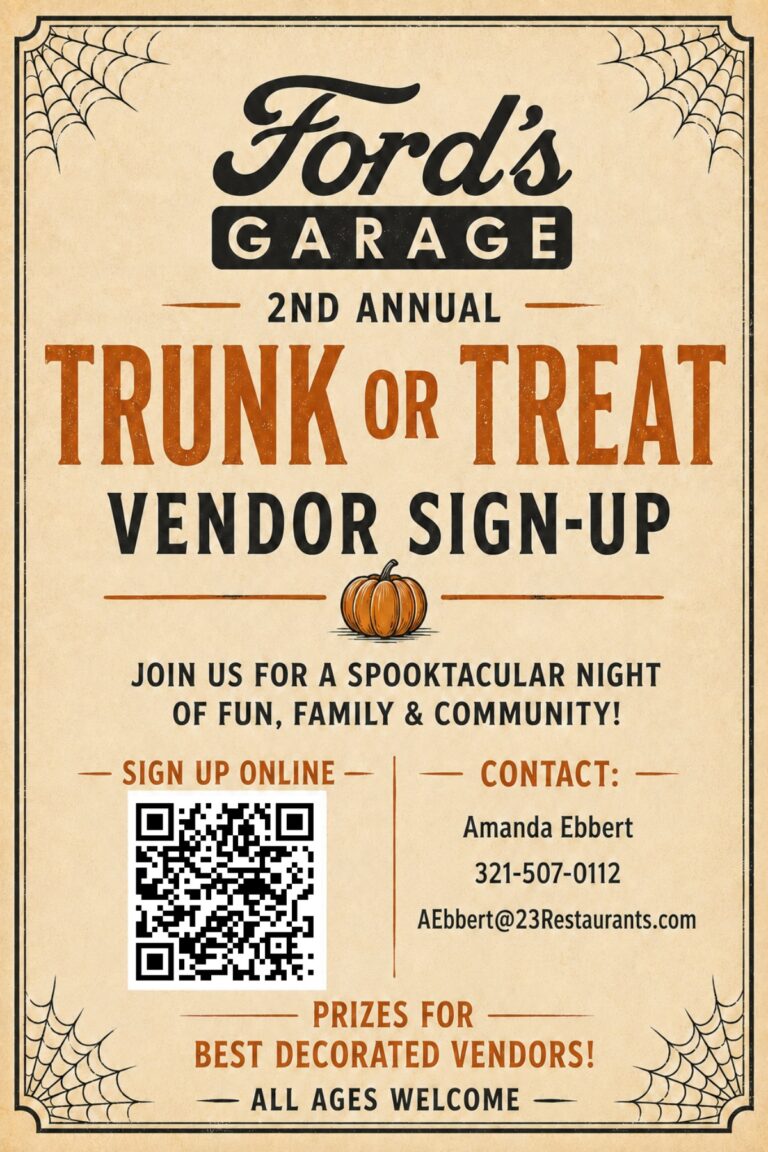 Flyer for Ford’s Garage Trunk or Treat