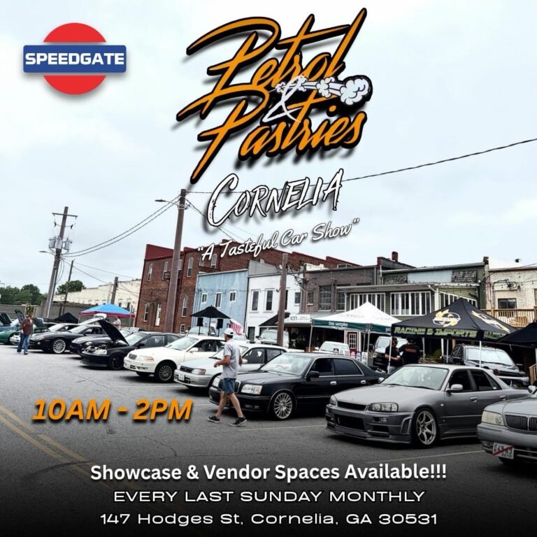 Flyer for Petrol & Pastries Cornelia a Tasteful Car Show