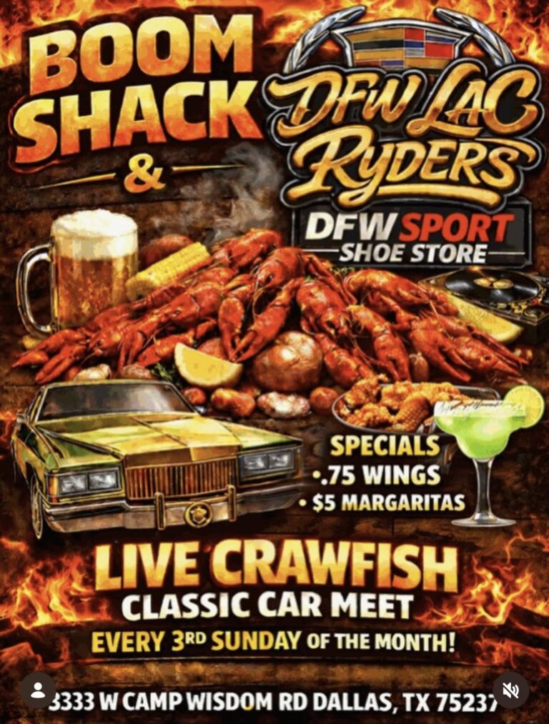 Flyer for Boom Shack Classic Car Meet