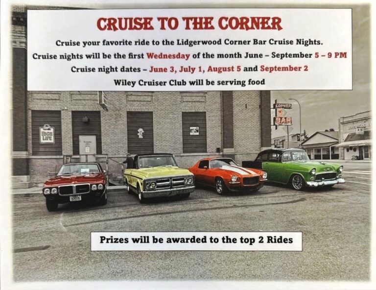Flyer for Lidgerwood Corner Bar Cruise Nights