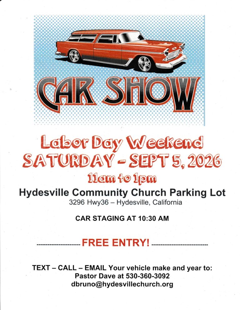 Flyer for Hydesville Community Church Car Show