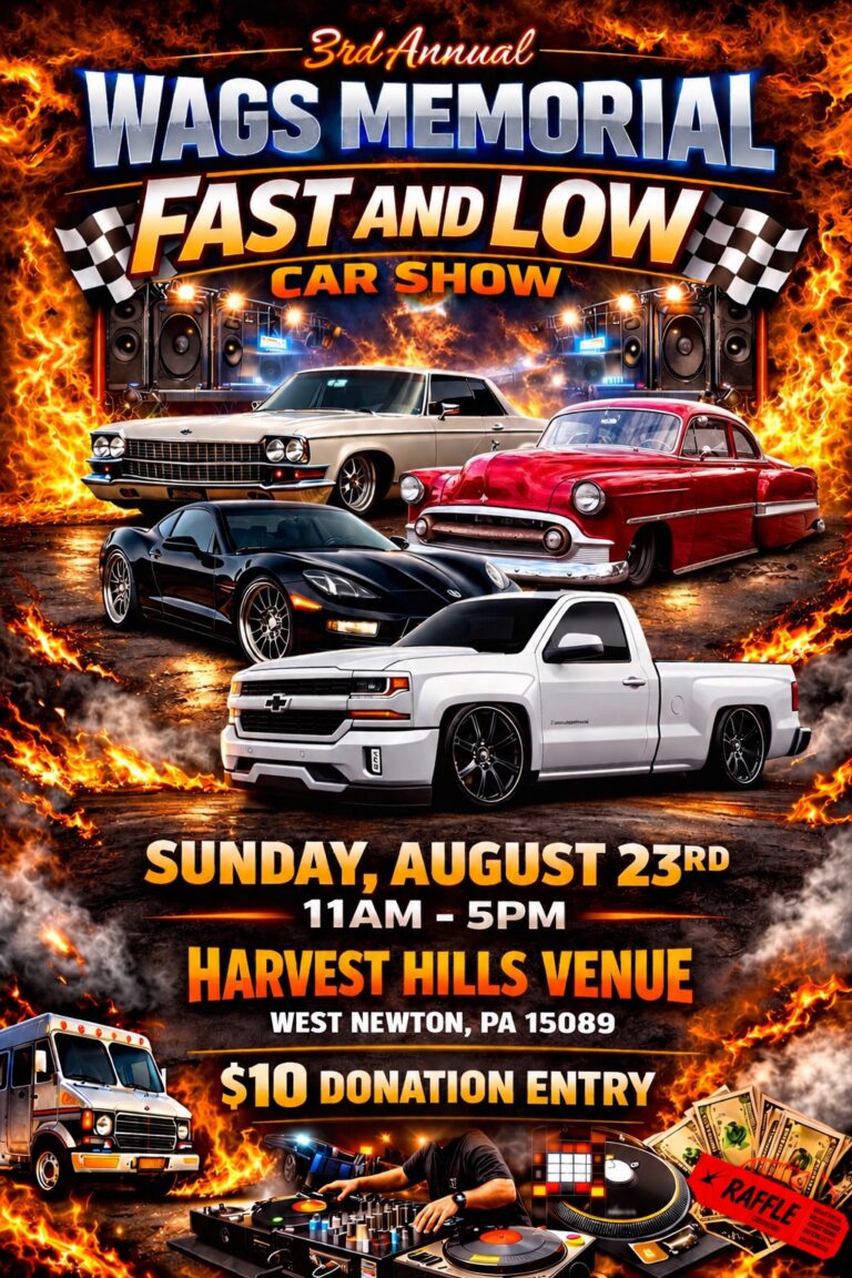 Flyer for 3rd Annual Wags Memorial Fast and Low Car Show