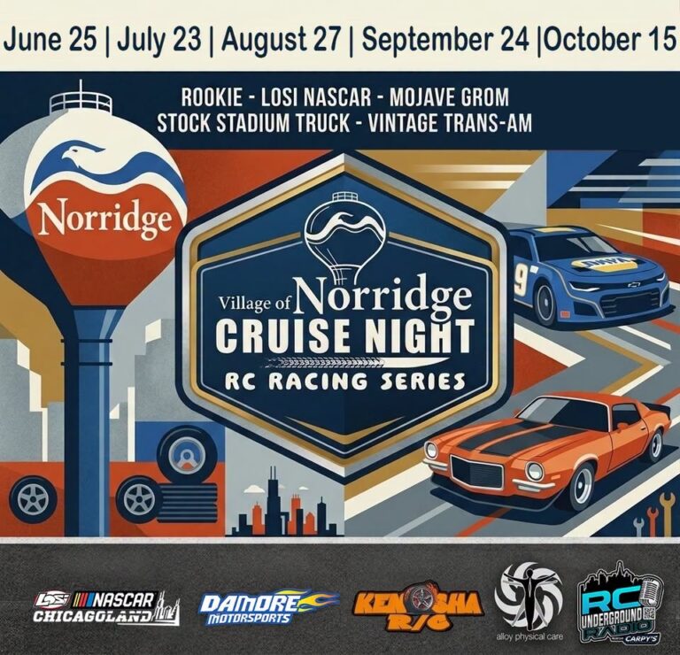 Flyer for Village of Norridge Cruise Night RC Racing Series