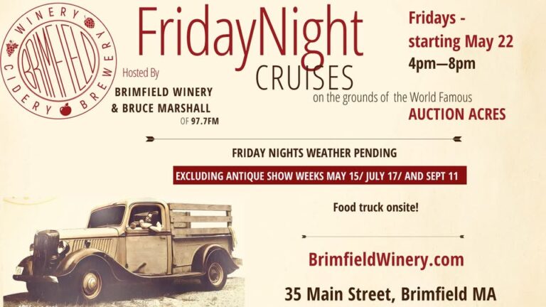 Flyer for Friday Night Cruises at Brimfield Winery
