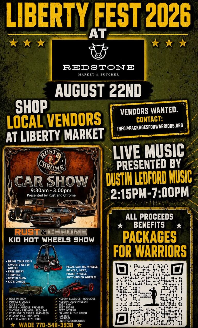 Flyer for Liberty Fest 2026 at Redstone Market & Butcher