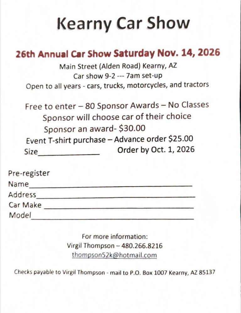 Flyer for Kearny Car Show