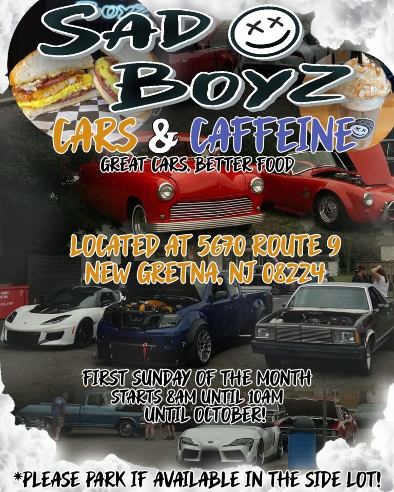 Flyer for Sad Boyz Cars & Caffeine