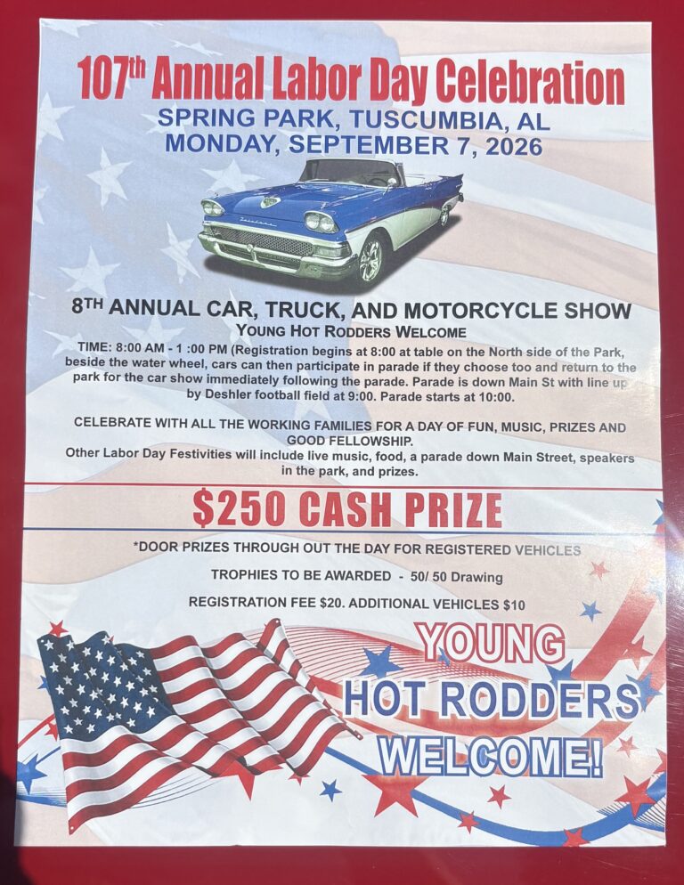 Flyer for Shoals Area Labor Day Car Show