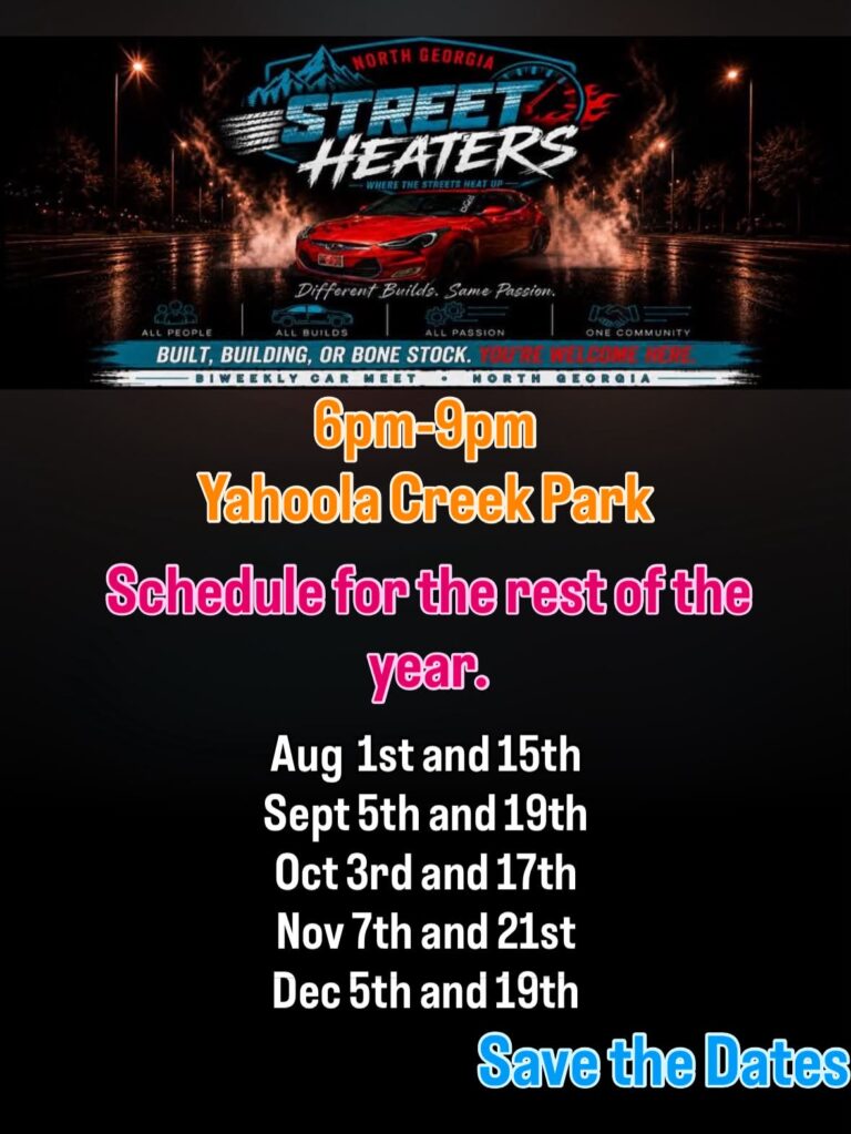 Flyer for North Georgia Street Heaters Car Meet