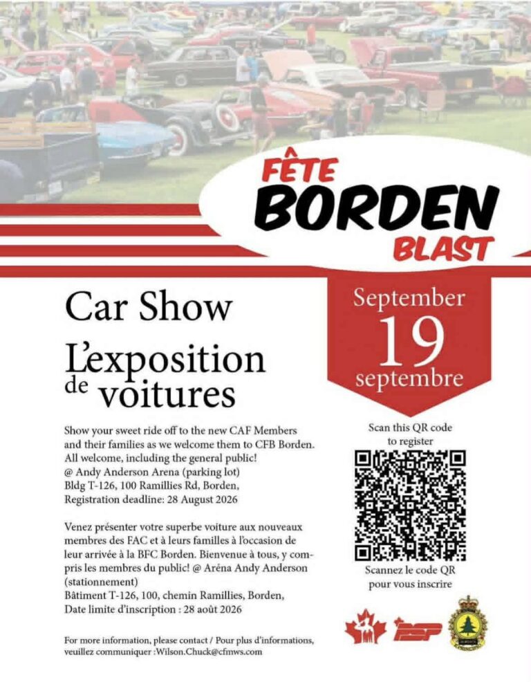 Flyer for Fete Borden Blast Car Show