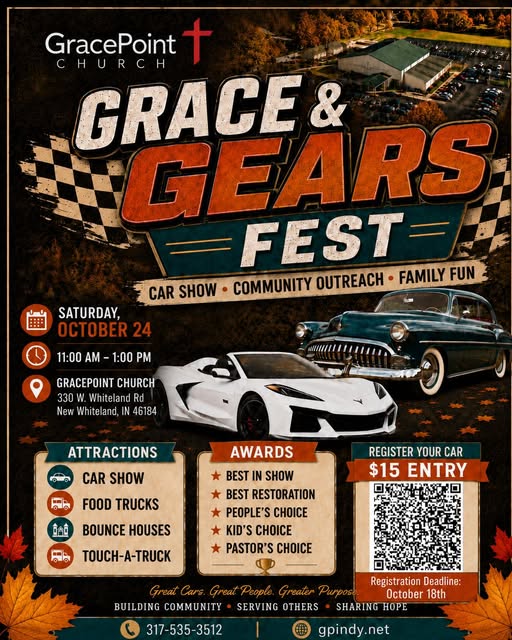 Flyer for GracePoint Church Grace & Gears Car Show